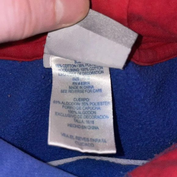 Vintage Chicago Cubs Hoodie Womens XL Blue Embroidered Heavy Sweatshirt 90s Y2K - Picture 4 of 5